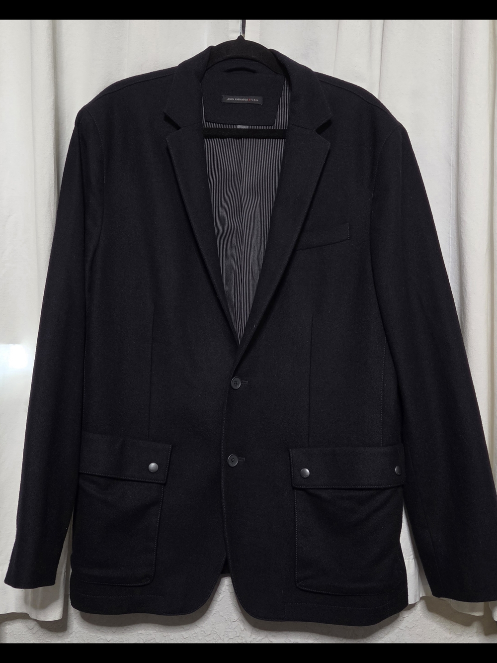 John Varvatos Black Men's Wool Blend Sport Blazer